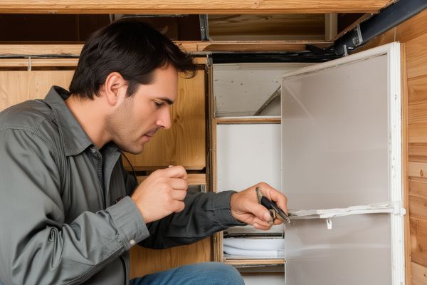 Professional mobile home repair technician